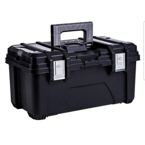 Husky 22 in. Plastic Tool Box with Metal Latches in Black