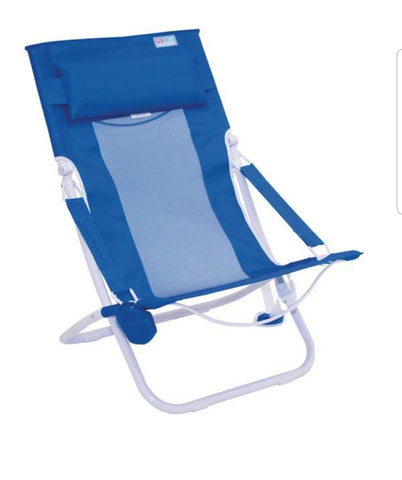 Rio Beach Metal Folding Hammock Beach Chair in Royal Blue