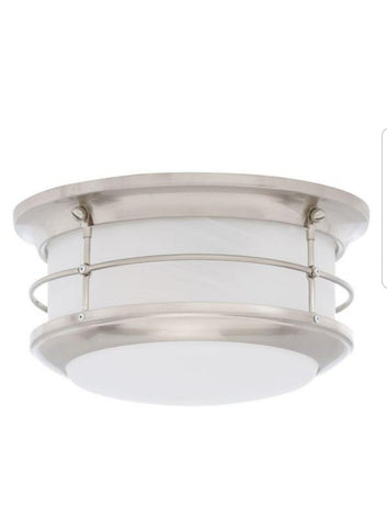 Thomas Lighting Newport 2-Light Brushed Nickel Outdoor Flush mount