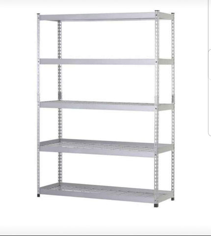 Husky 78 in. H x 48 in. W x 24 in. D 5 Shelf Steel Unit Silver or Red