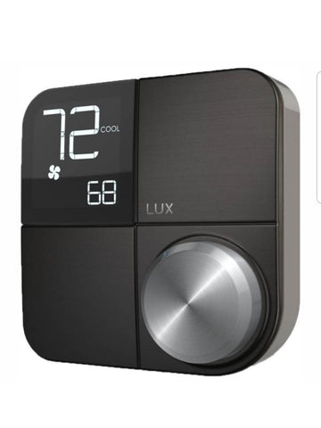 Lux Kono Smart Wi-Fi Thermostat with Interchangeable Black Stainless Steel Faceplate