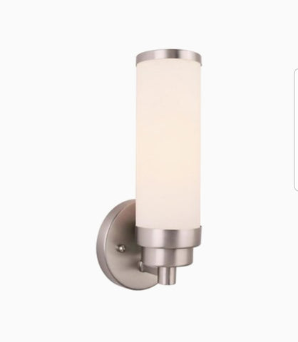 Forte Lighting Morgan 4.5-in W 1-Light Brushed Nickel Modern/Contemporary Wall Sconce