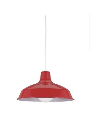 Sea Gull Lighting 1-Light Red Pendant with Painted Shade