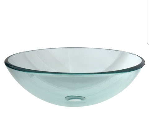 ELEMENTS OF DESIGN EDVSPCC1 1/2-INCH ROUND TEMPERED GLASS VESSEL SINK, CRYSTAL CLEAR