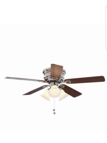 Clarkston 44 in. Indoor Brushed Nickel Ceiling Fan with Light Kit