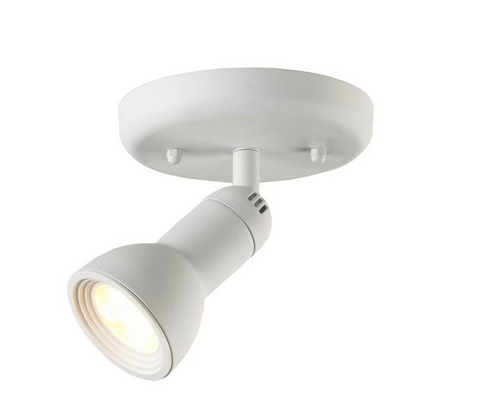 Hampton Bay 5 in. 1-Light White Round Integrated LED Multi-Directional Ceiling Light Fixture