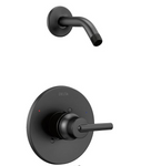 Delta Trinsic 1-Handle Wall Mount Shower Faucet Trim Kit in Matte Black (Valve and Showerhead Not Included)