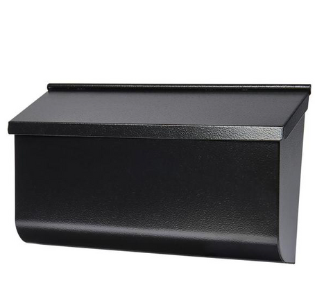 Gibraltar Mailboxes Woodlands Medium, Horizontal, Steel, Wall Mount Mailbox, Black