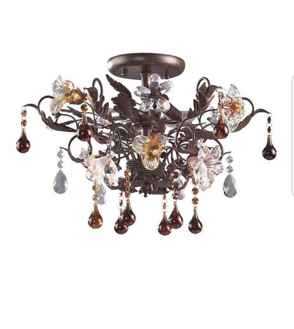 Elk Lighting - 7044/3 - Cristallo Fiore - Three Light Semi-Flush Mount